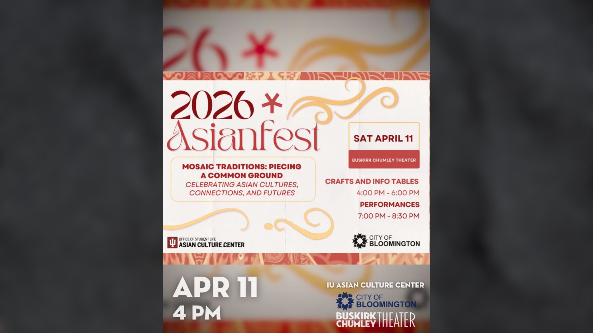 Bloomington is preparing to welcome a vibrant celebration of culture and community this spring, as the Indiana University Asian Culture Center joins forces with the City of Bloomington to present Asianfest 2026.