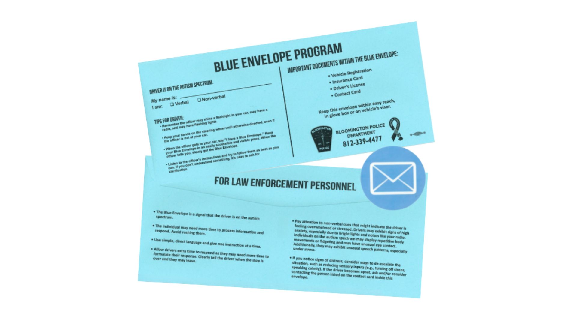 A new effort aimed at improving communication during roadside encounters is now underway in Bloomington, where the Bloomington Police Department has introduced a program designed specifically for drivers on the autism spectrum.