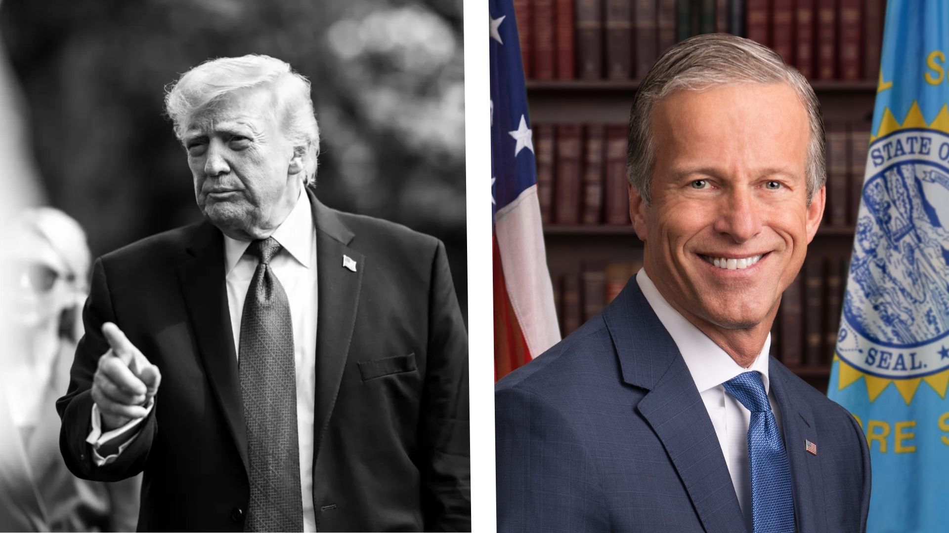 Thune openly addressed the limits of support for the bill in the Senate. Asked whether he risked falling out of favor with the president by refusing to push procedural maneuvers that could force Democrats into a talking filibuster, Thune responded with blunt candor